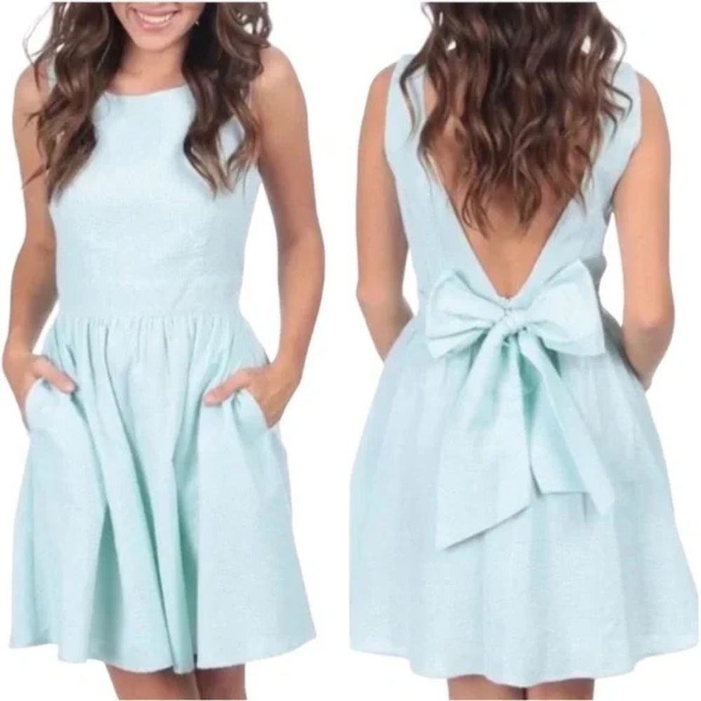 Lauren James Emerson Dress Mint Seersucker